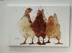 Three Chickens Canvas