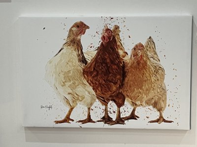 Three Chickens Canvas