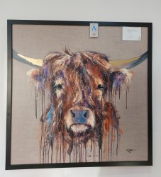 Grandad's Shed Highland Cow Print 104cm x 104cm