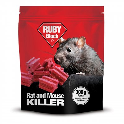 Ruby Blocks Rat & Mouse Killer 300g Pouch
